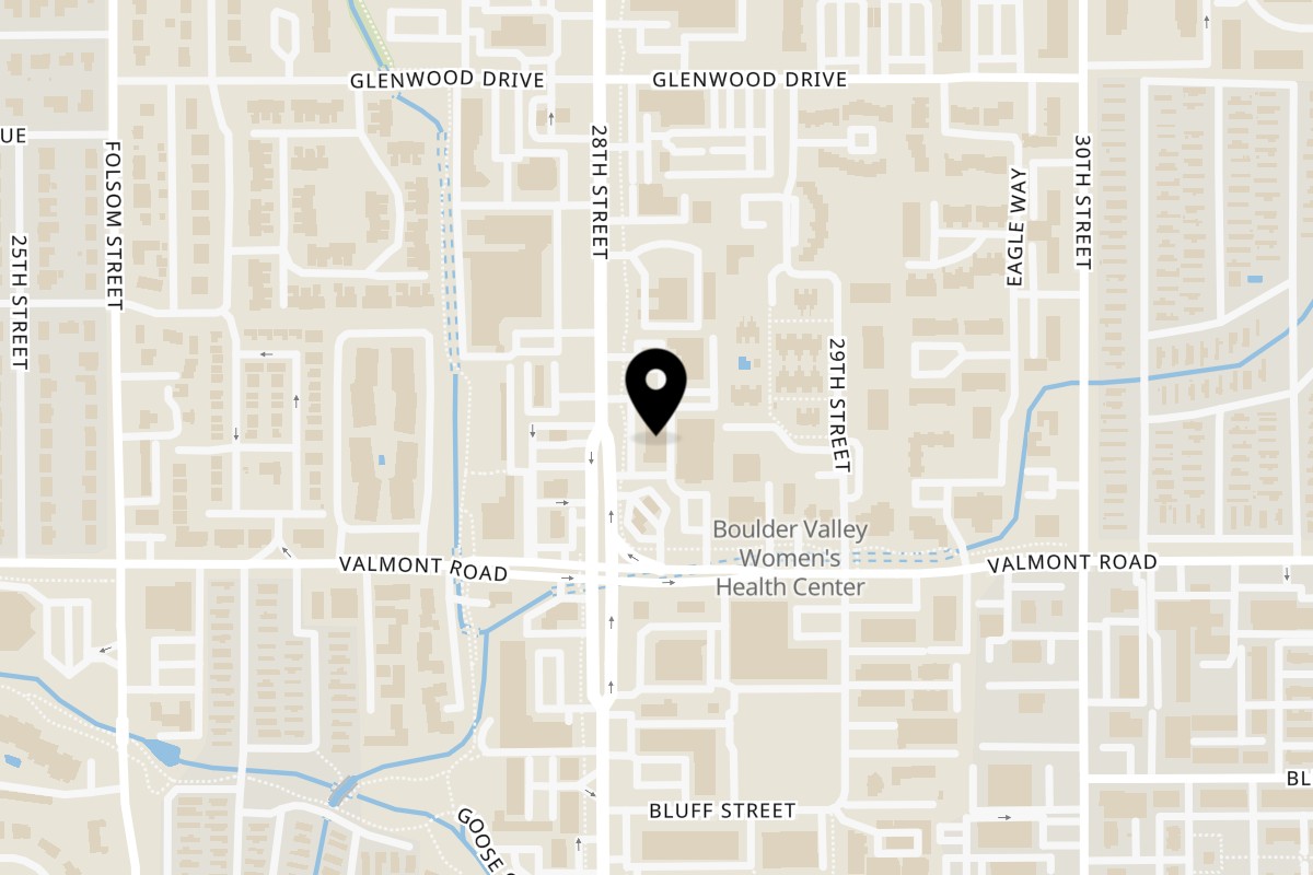 Map showing the location of Curry 'N' Kebob on 3050 28th St in Boulder